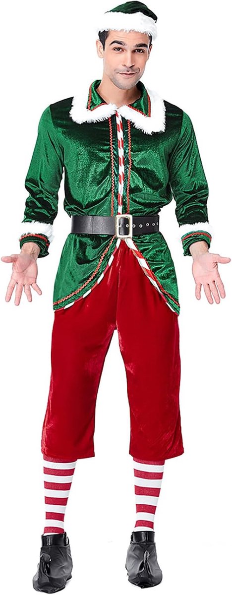 Elfenkostuum voor dames en heren, kerstkostuum, feestelijke elfenkleding, kerstkostuum, carnaval, party