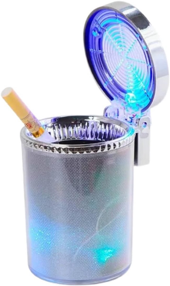 Auto-asbak, kleurrijke verlichting met deksel, led, draagbare auto, rookvrije asbak, sigaret, asbak voor auto's, outdoor, camping