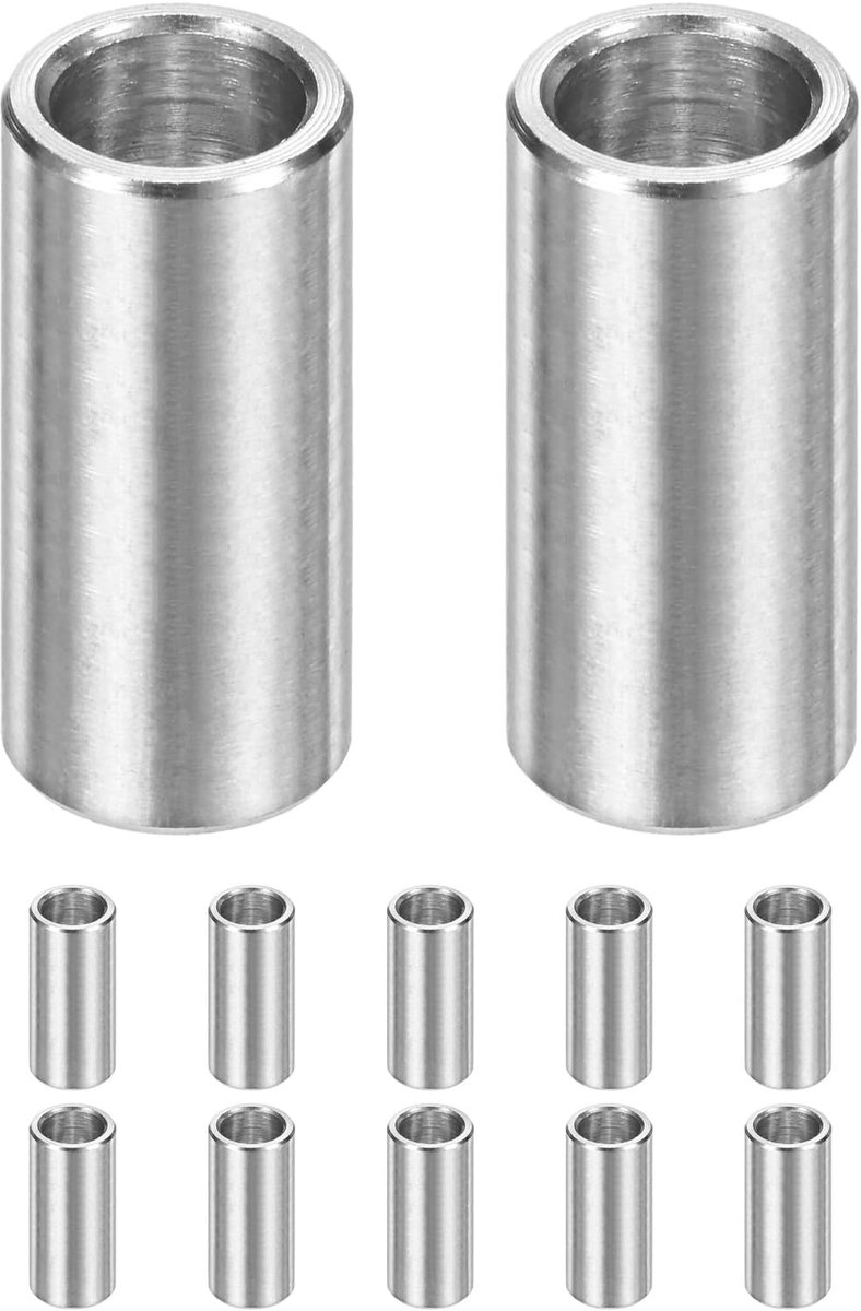 12 STKS M7 304 RVS Spacers 7mm ID x 10mm OD x 22mm L