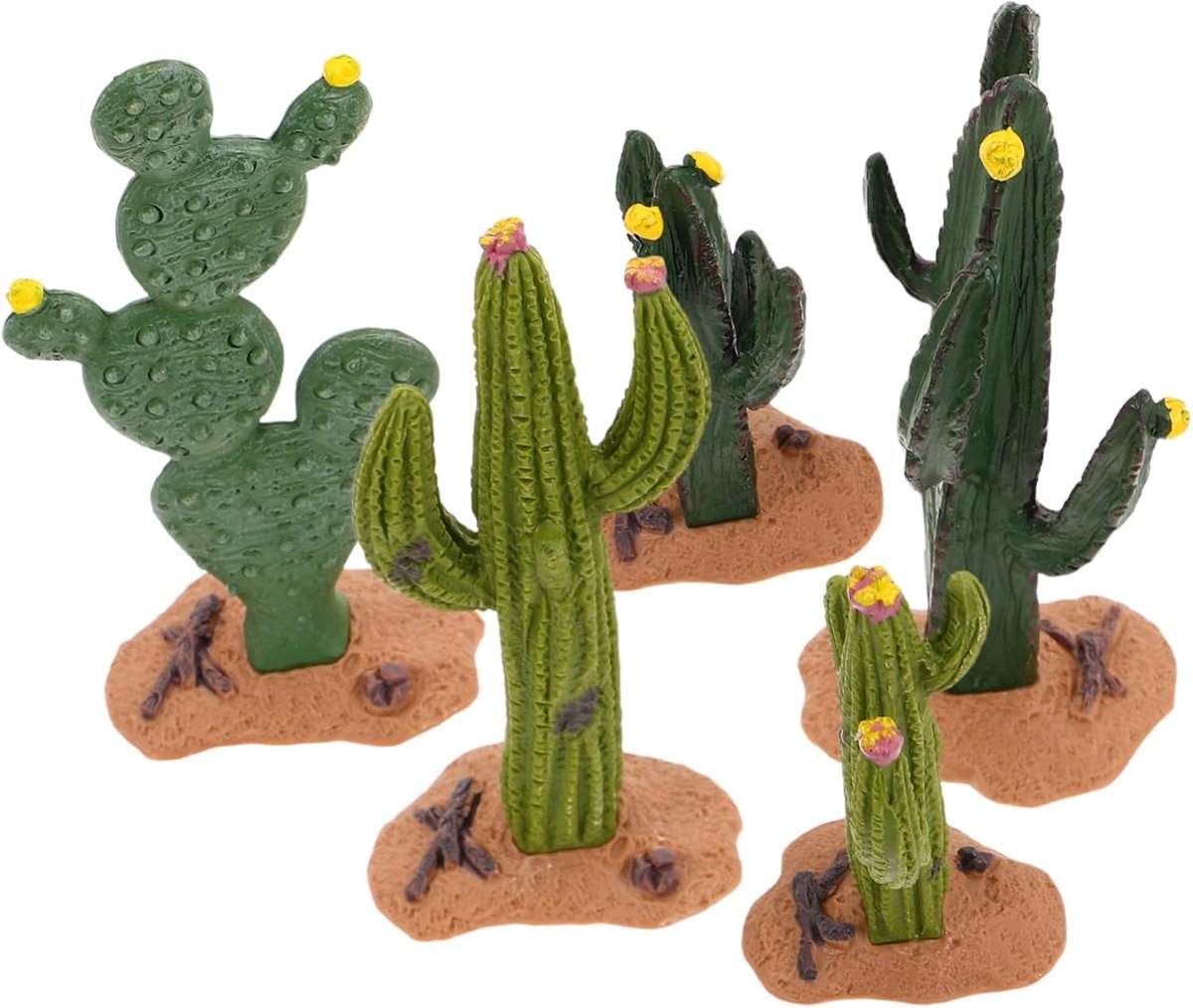 5 Stuks Gesimuleerde Groene, Kleine Nep-cactusfiguren, Levensechte Nep-cactusdecoratie, Simulatie Van Groene Tafeldecoraties Voor Kantoor En Thuis.