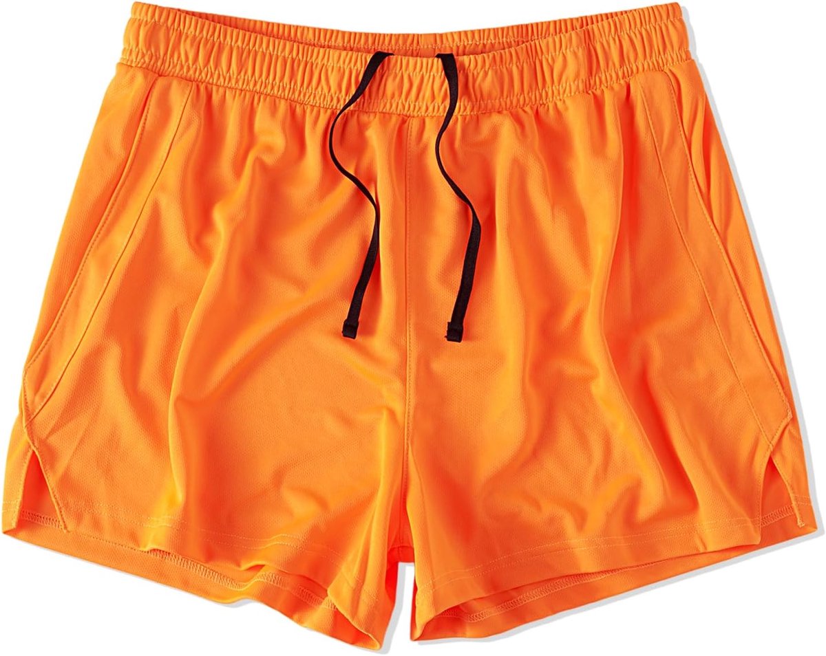 Coulee Sportbroek voor heren, kort, 3 inch, mesh, hardloopbroek, trainingsbroek voor heren, kort, sneldrogende basketbalsportshorts met trekkoord