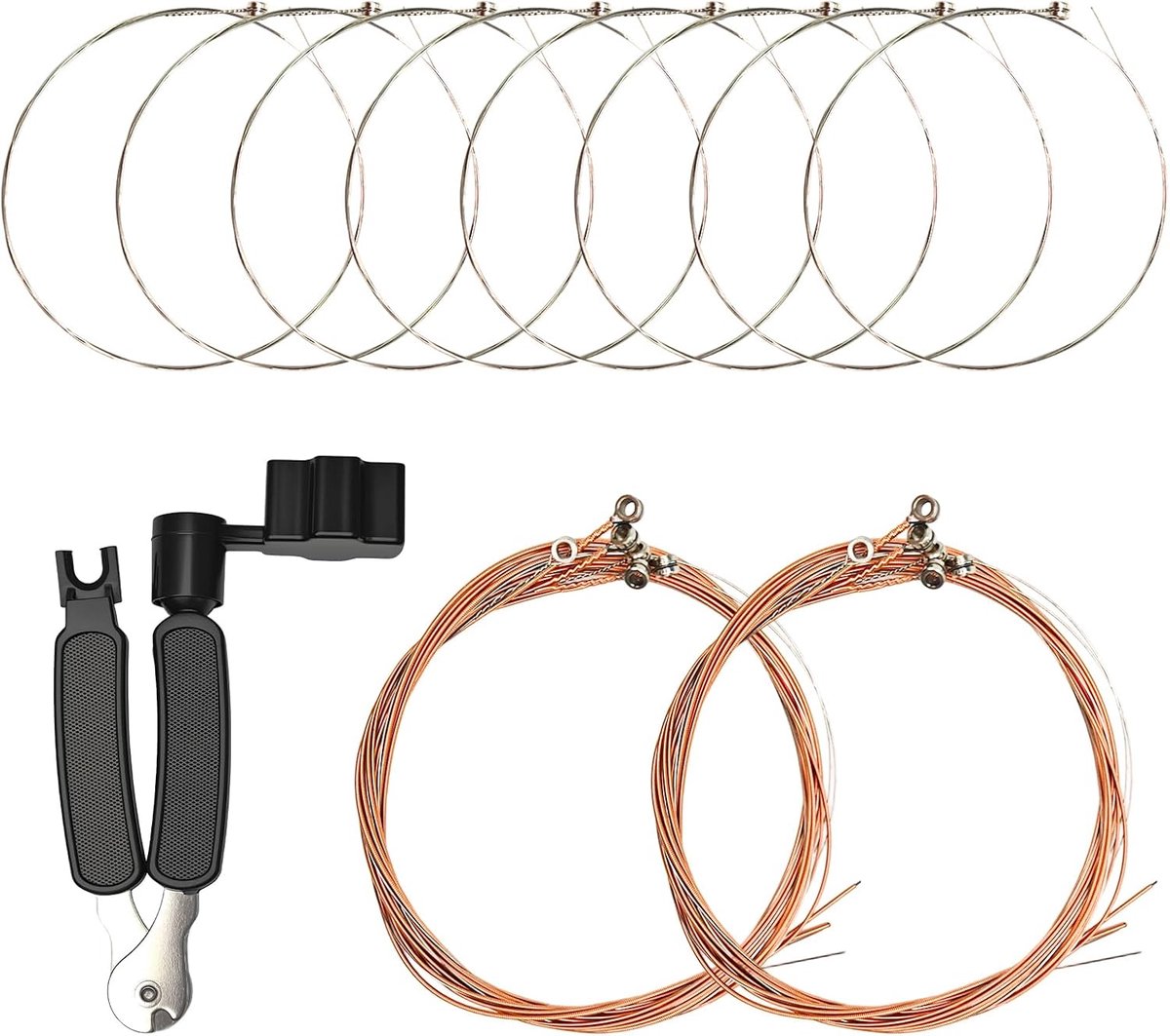 Snaren met 1 Stks Gitaar String Winder Cutter, Roestvrij Staal Vervanging Snaren voor Klassieke Akoestische Elektrische Gitaar