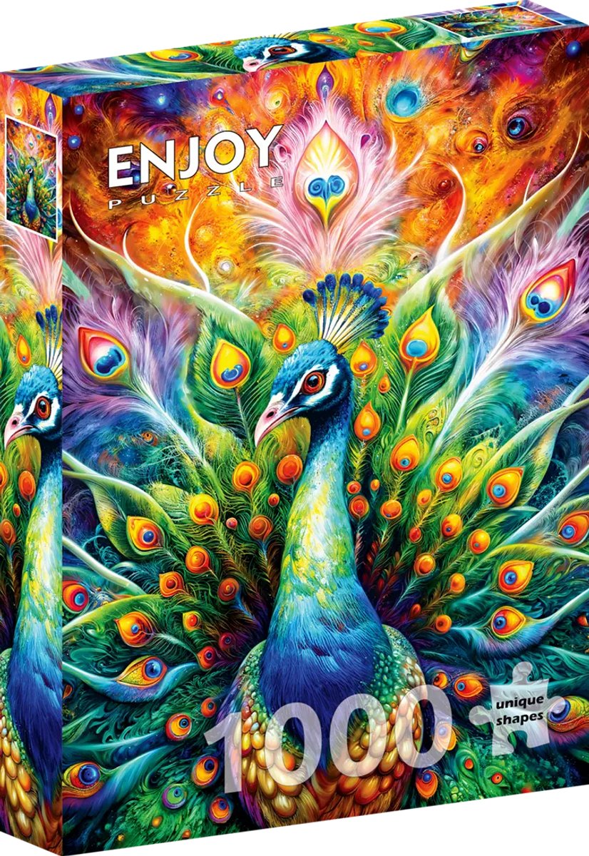 Enjoy Puzzle legpuzzel pauw Peacock Majesty 1000 stukjes kleurrijk.