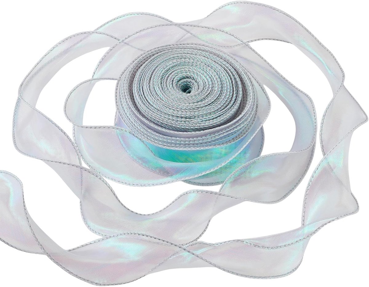 40 meter iriserend organza lint 40 mm vissenstaart garen glinsterende chiffon lint voor geschenkverpakking boeketten bruiloft kerst thuis feest decor lavendel