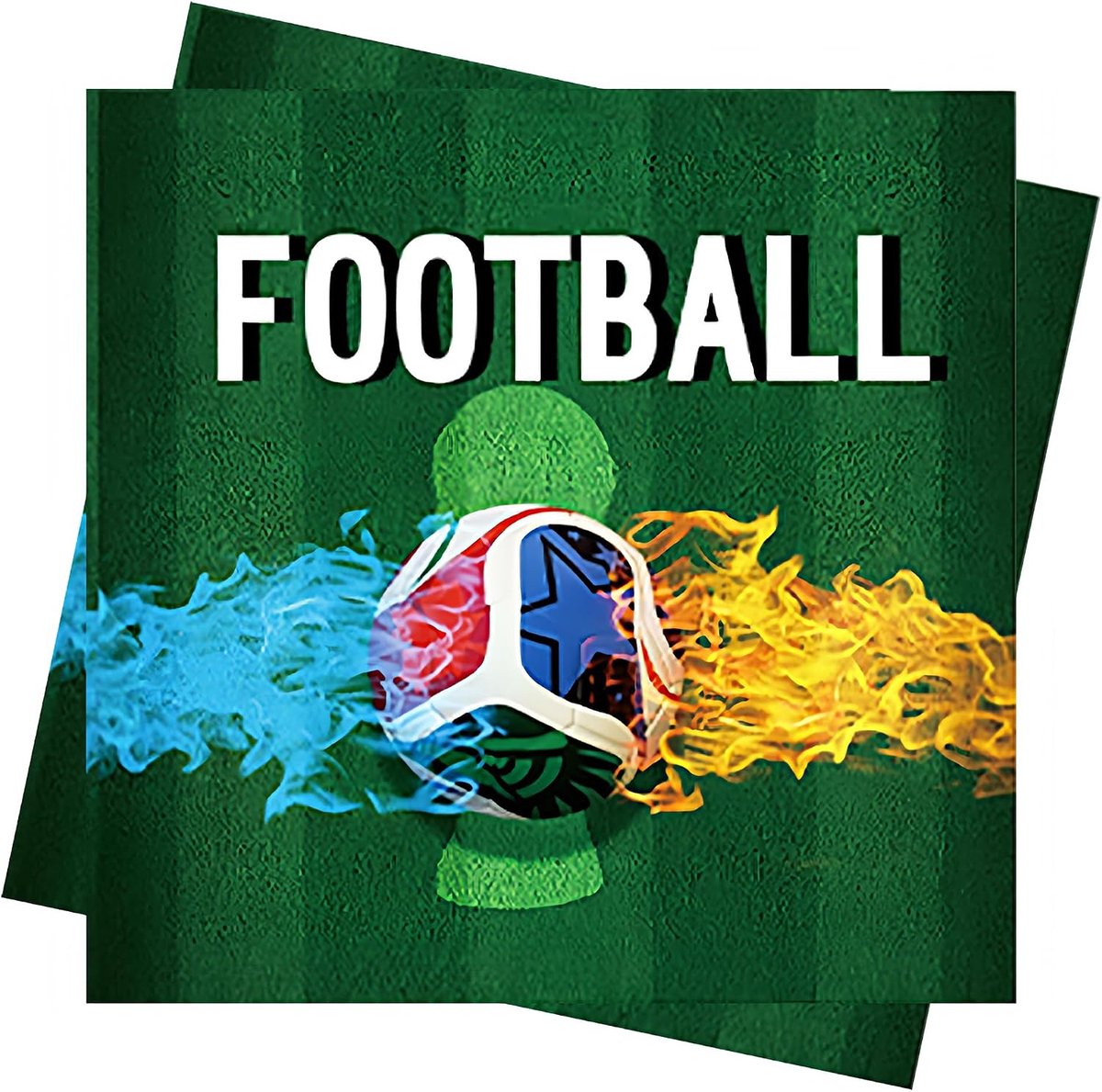 Servetten, wereldvoetbaldecoraties, tafelservetten, wegwerp voetbal, feestdecoraties, papieren servetten voor voetbal, verjaardag, tafeldecoratie, 33 x 33 cm (40 stuks)
