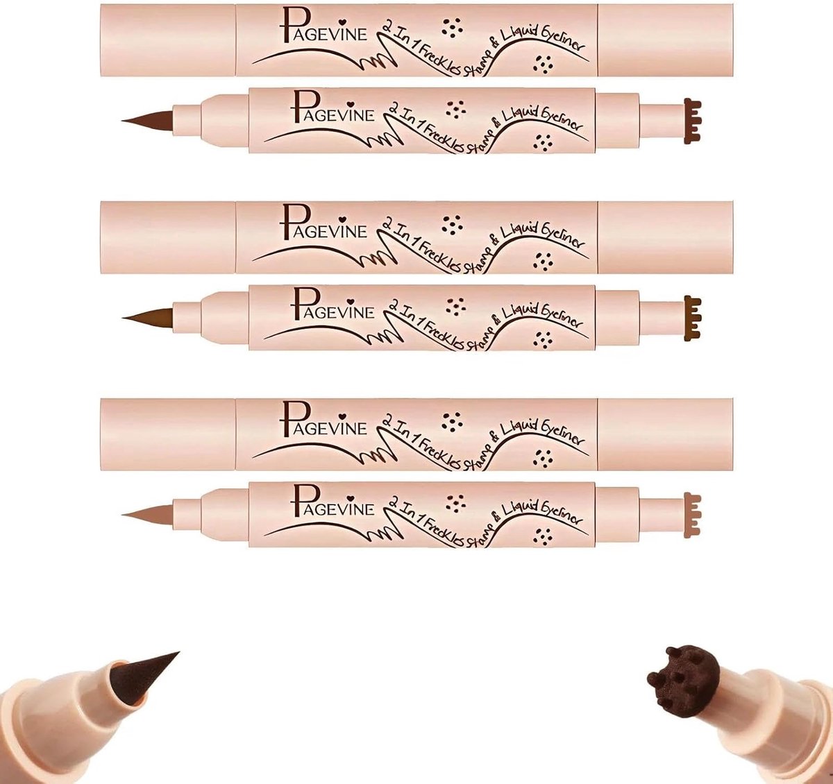 3-delige Make-up Set voor Nepvlekken - Freckle Pen Set voor Natuurlijke Effecten, Eenvoudige Toepassing en Geschikt voor Diverse Huidtinten