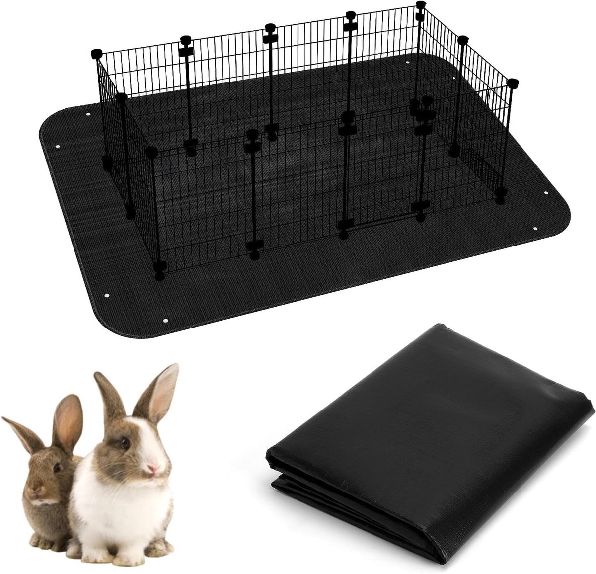 Box voor huisdieren, 150 x 100 cm, voor cavia's, kooi, opvouwbare plantenmat, herbruikbaar, stof- en waterafstotend, ideaal voor huisdierverblijf en tuinieren