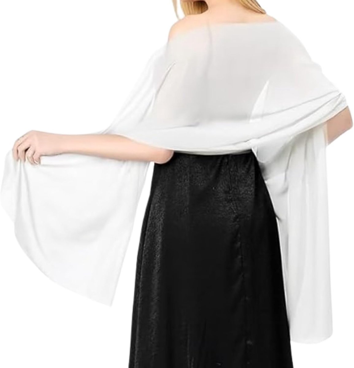 Bruidssjaal, bruiloft chiffon sjaal tule bruid hals sjaal voor avondjurken huwelijksceremonie, B