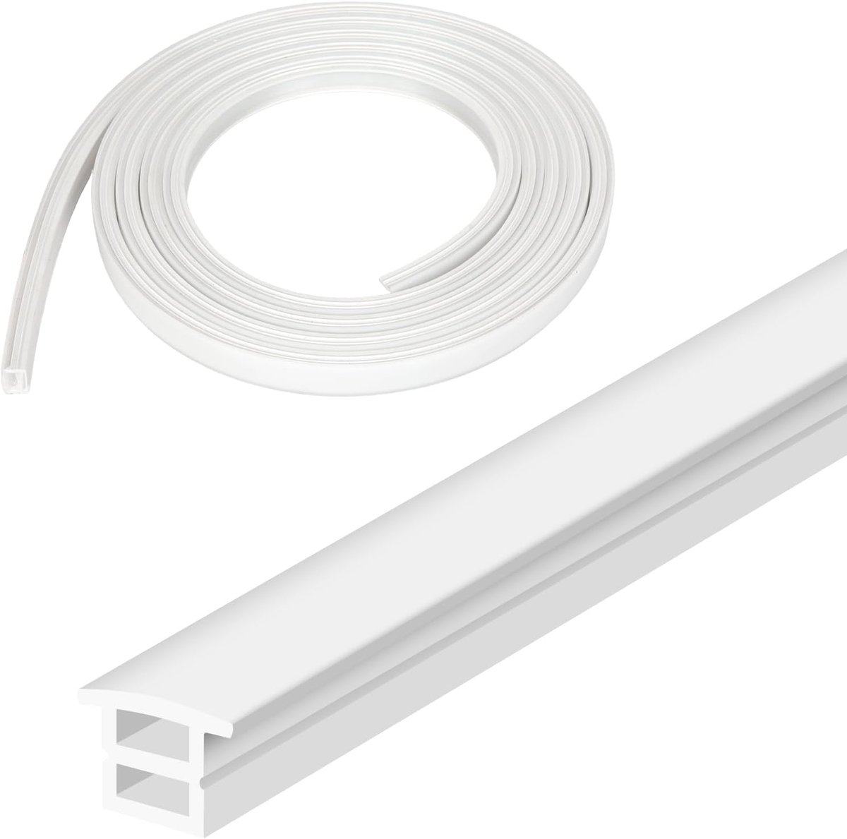 3 m 15 x 10 mm led-profiel, siliconen voor akoestische panelen, wit, flexibele ledstrip, diffuser, kanaal, doe-het-zelf afdekking voor ledstrips voor plafond, muur, kastverlichting (met rand)