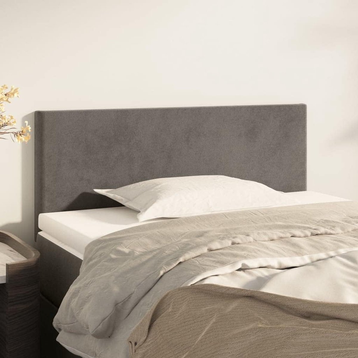 Hoofdeinde donkergrijs 90 x 5 x 78/88 cm fluwelen hoofdeinde voor slaapkamer slaapkamer hotels