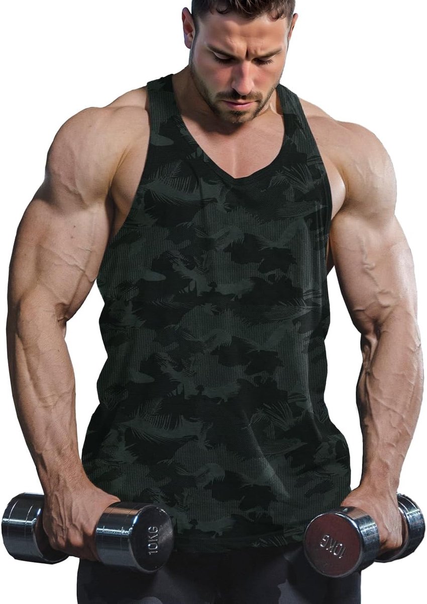 Sportstringer voor heren, tanktop, bodybuilding, workout tank tops voor de sportschool, dagelijkse training, casual T-shirts, sneldrogend