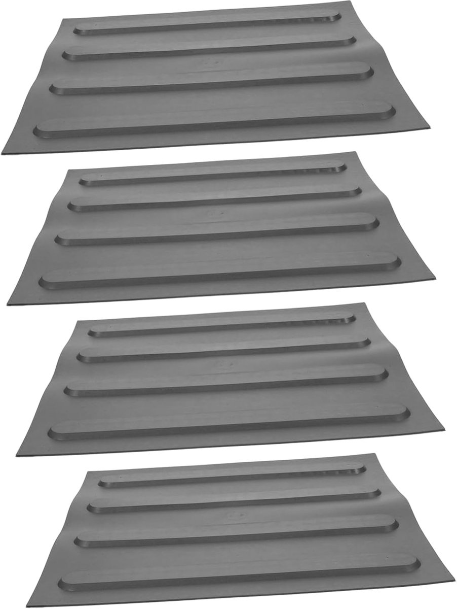 4 Vellen Grijze Rubberen Blind Bricks Duurzame Praktische Stoeptegels Multifunctionele Vloerstickers voor Veilige Wandelpaden Tuinen