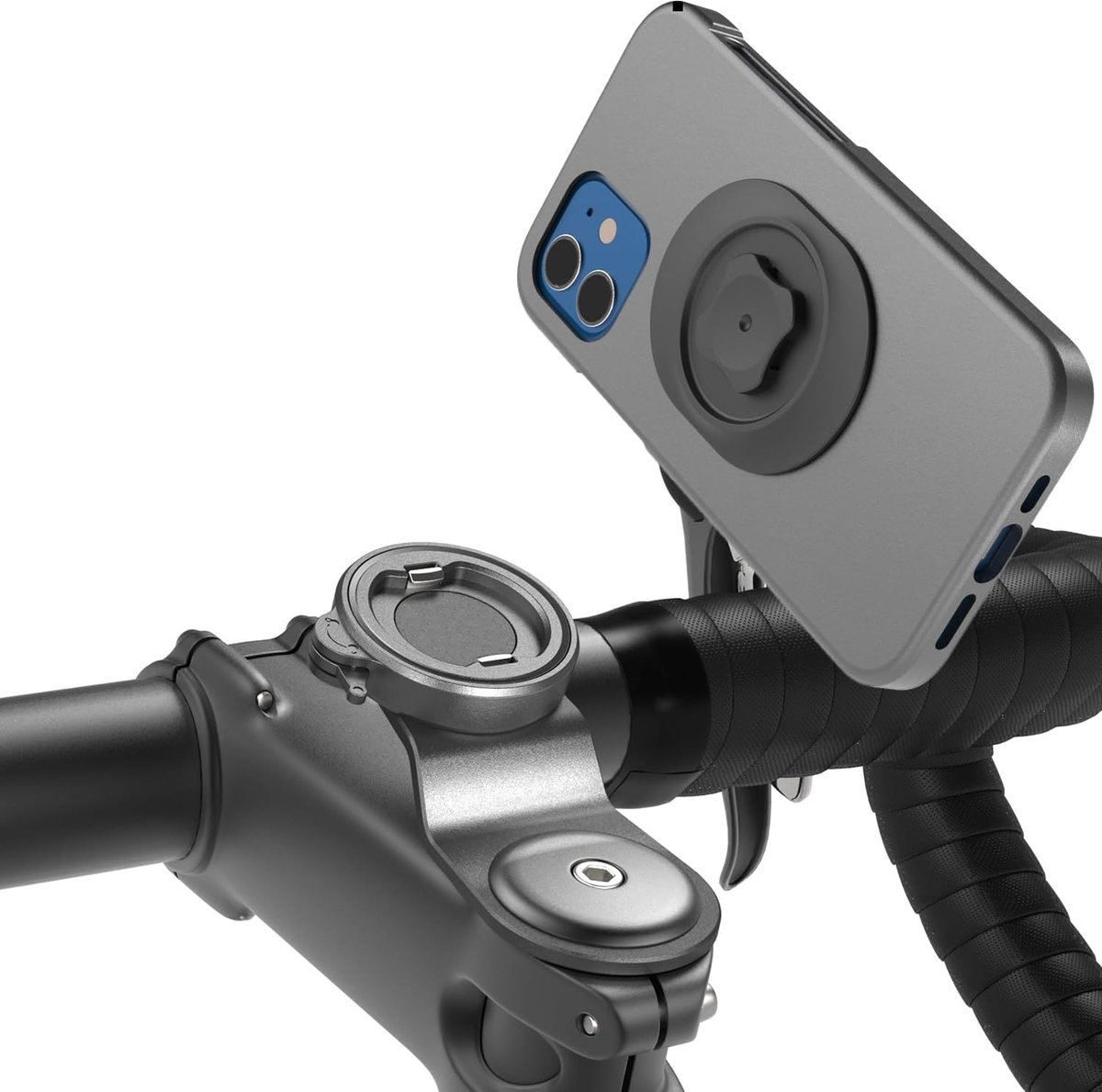Telefoonhouder – Lichtgewicht Aluminium Fiets-Mobiele Telefoonhouder, Duurzame Stuurpenhouder voor Racefietsen/Gravelbikes/MTB's/Mountainbikes, Veilige Snelkoppeling, Geschikt voor Smartphones