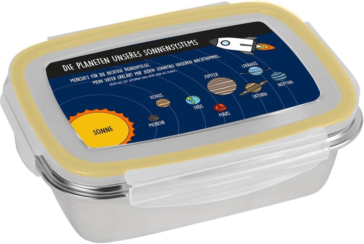 Zonnestelsel 850 ml roestvrij staal | brooddoos | lunchbox | planeten | luchtdicht | geschikt voor levensmiddelen