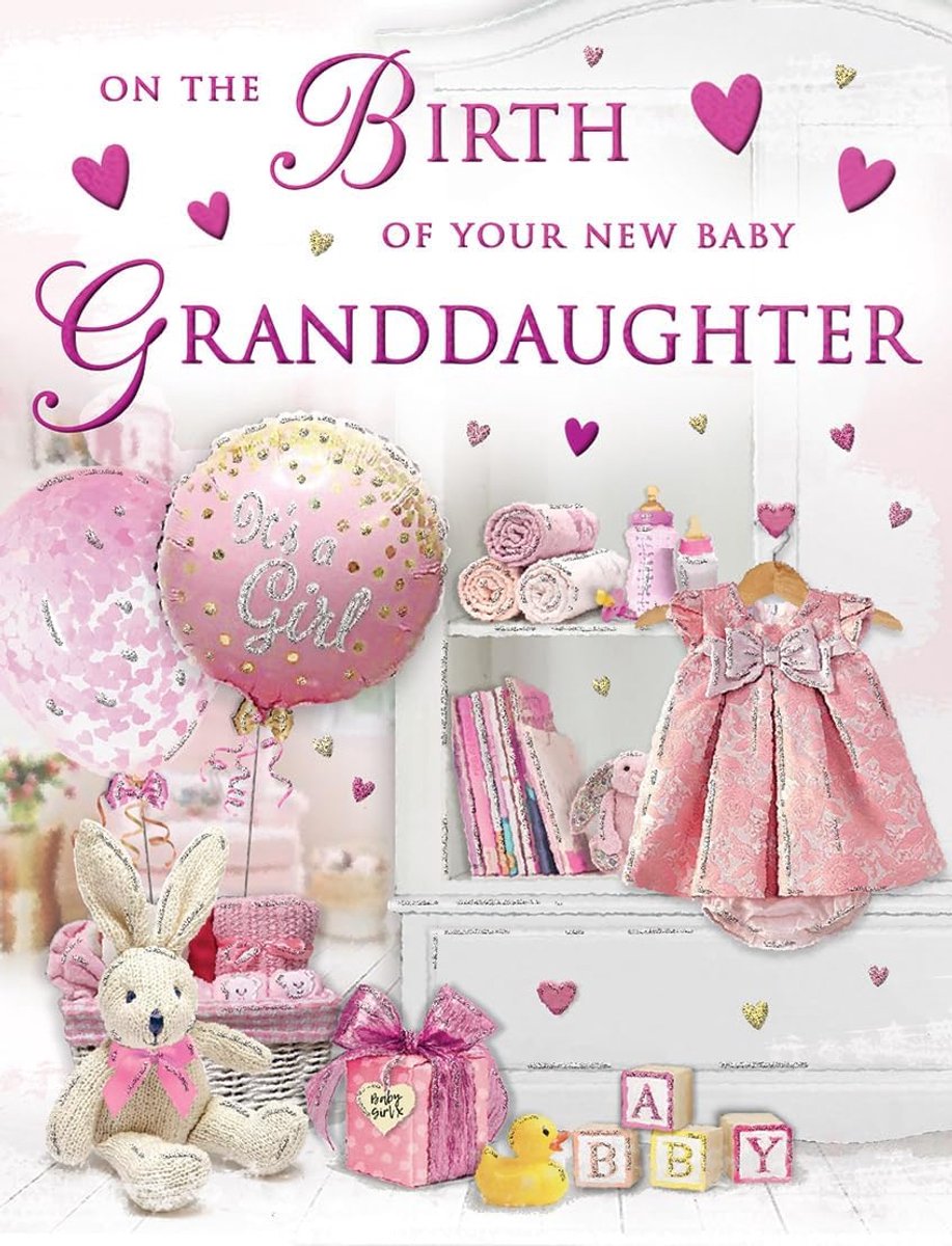 Publishing Babykaart Geboorte Van Kleindochter - 8 x 6 inch - Piccadilly Greetings