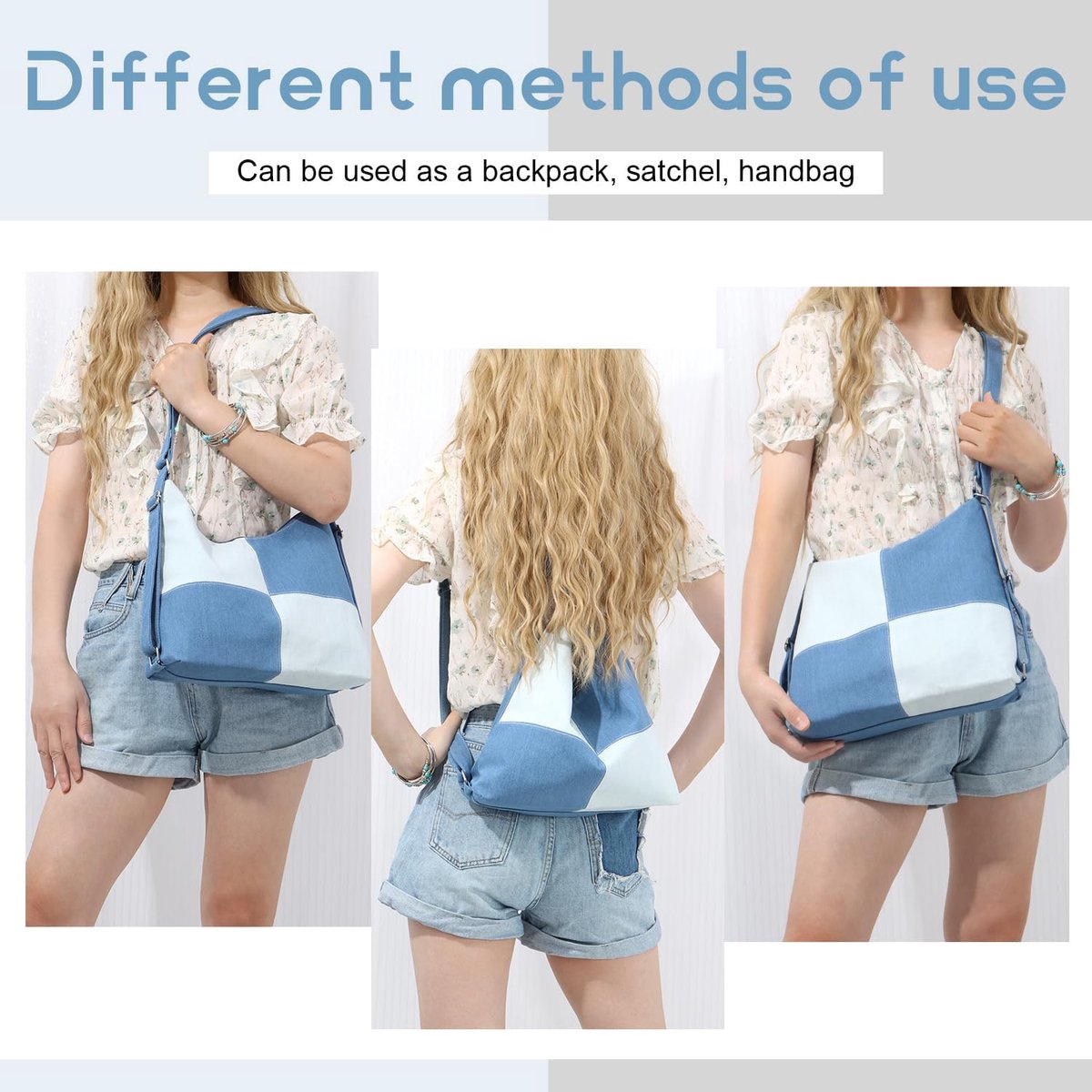 hobo tassen voor vrouwen retro schoudertas tote casual tassen denim schoudertassen