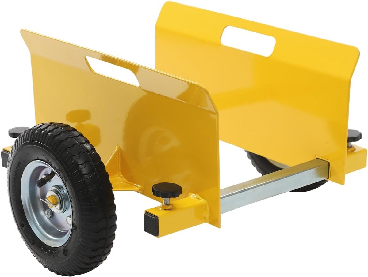 Platformwagen 300 kg draagvermogen klemwagen 0-23 cm instelbare platenroller platformwagen met 8 inch opblaasbare wielen, transporthulp platformwagen