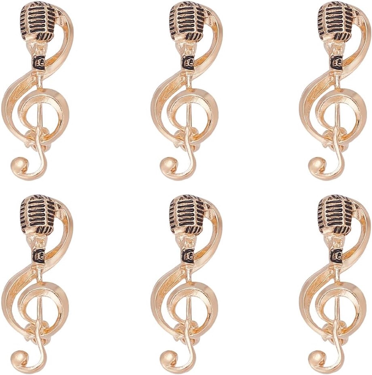 Vormige broche gouden legering kostuum accessoire elegante microfoonvorm