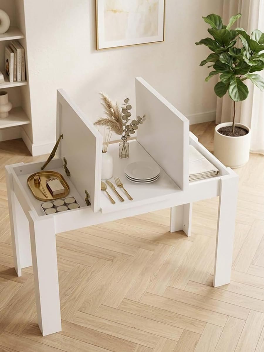 Eettafel, wit, rechthoekig, keukentafel, woonkamer, 120 x 70 x 75 cm