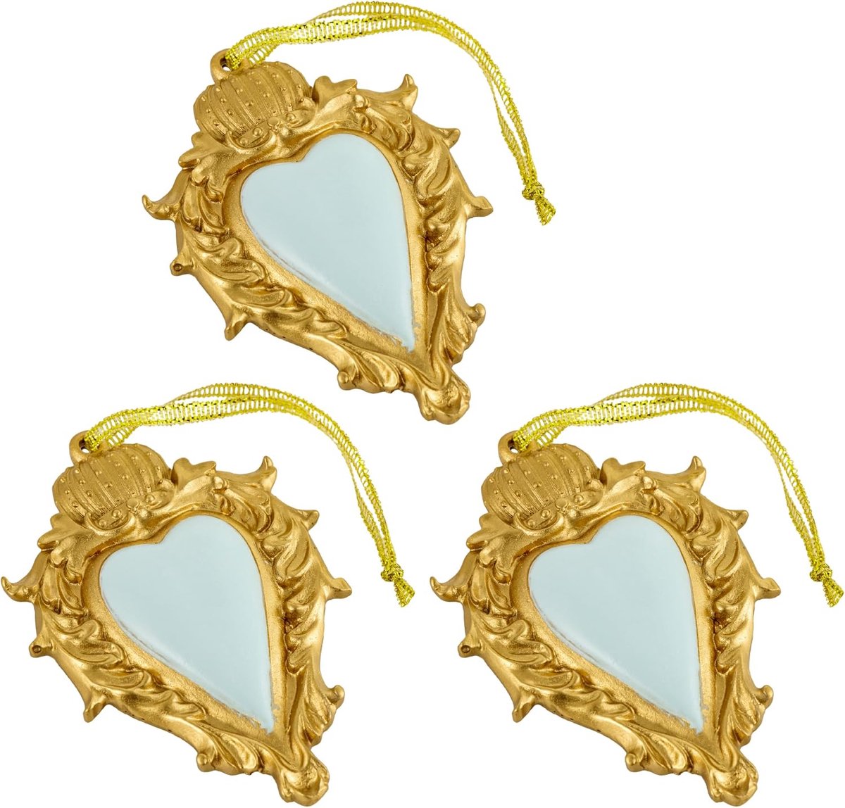 Home Set van 3 Harshart Hangertje, heilig hart, decoratieve hanger, kerstdecoratie of decoratie om op te hangen, origineel cadeau-idee, 7 x 10 x 1 cm lichtblauw