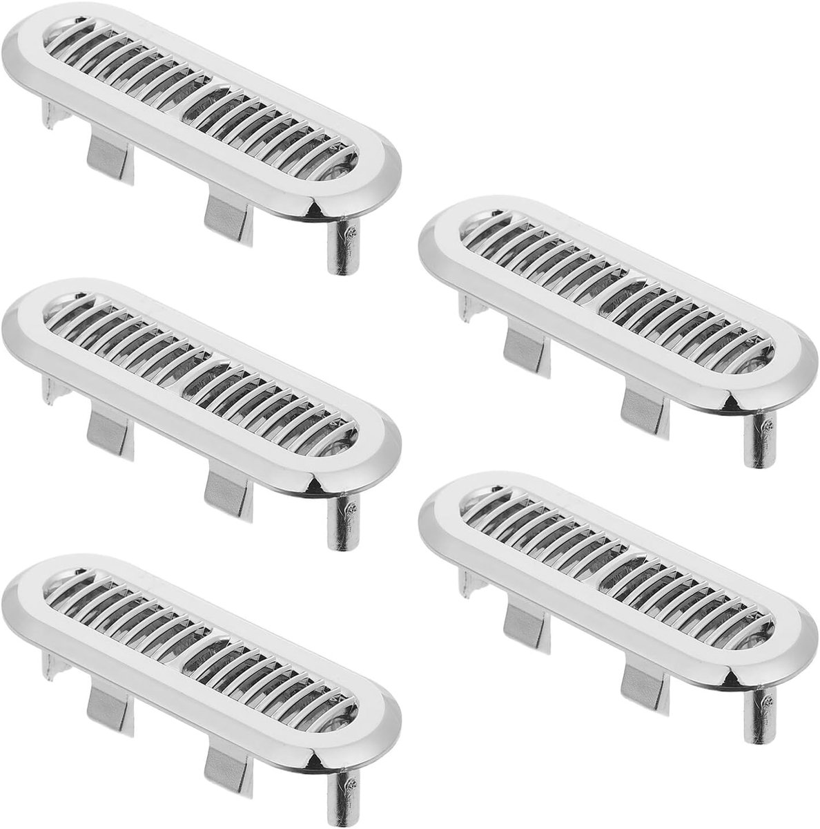 5 Stuks Roestvrijstalen Wastafel Overloopafdekking met Langwerpige Vorm Duurzaam Eenvoudig Te Reinigen Geschikt voor Badkamer Keuken Gootsteen Overflow Drain Hole Bescherming