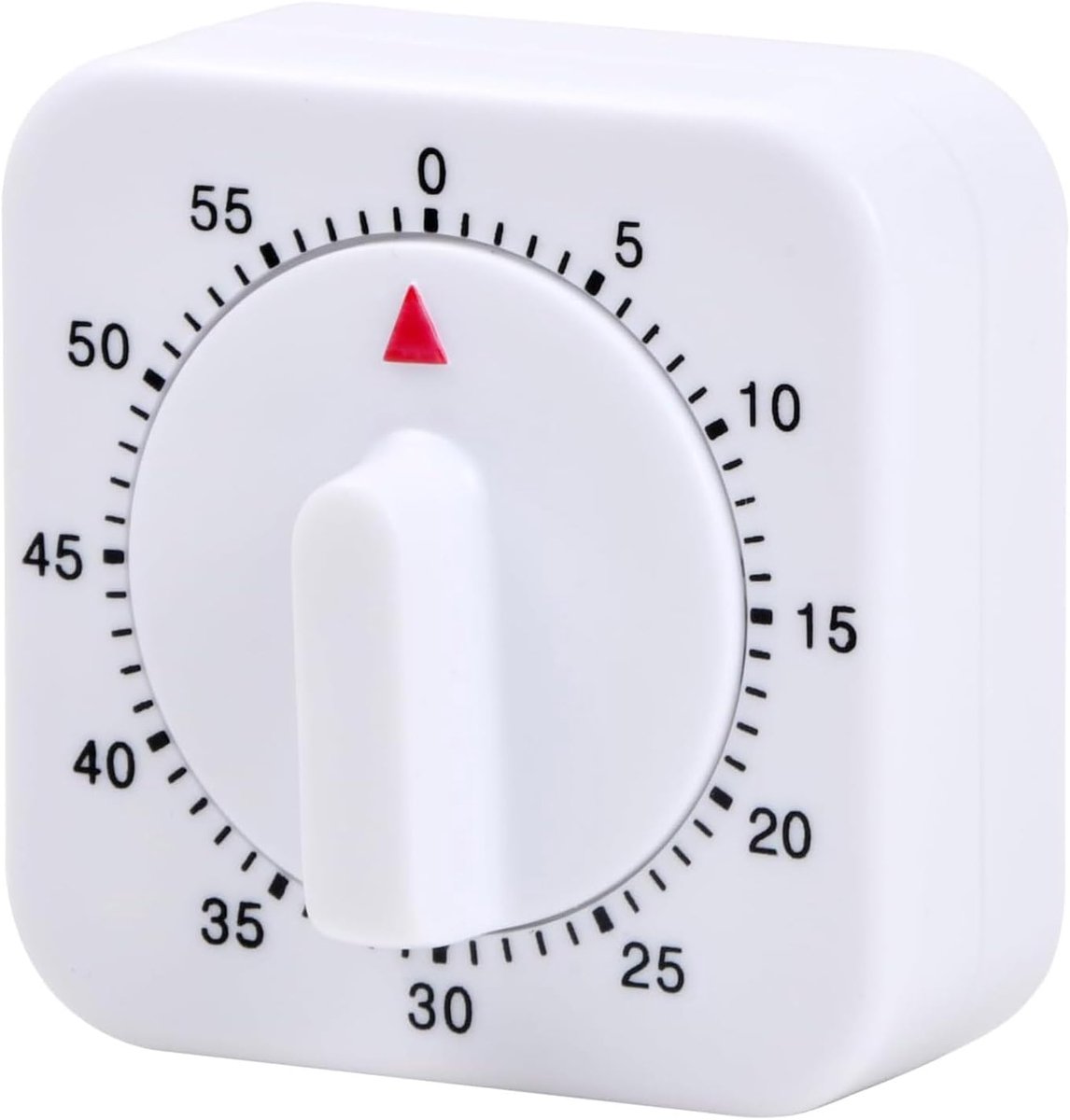 Keukentimer 60 minuten, vierkante timer met luid alarm, geen batterijen nodig, voor koken, sport en studie