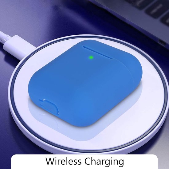 Beschermhoes voor AirPods, siliconen case, led aan de voorkant, blauw — afbeelding 3