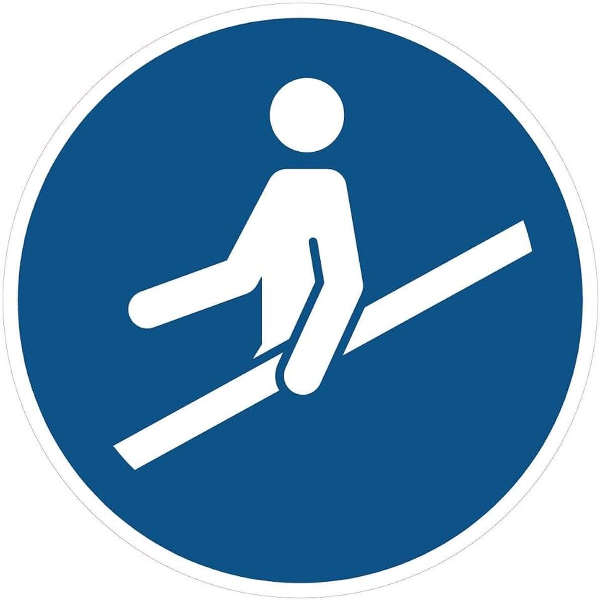 5 Stickers van 20 cm | Gebodsteken reling gebruiken | Pictogram sticker