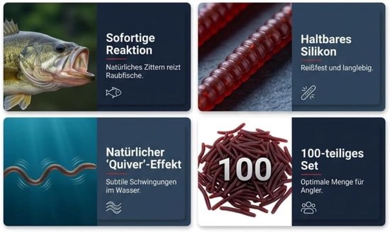 100 Stuks 6 Cm Siliconen Kunstworm Regenworm, Zacht Kunstaas Aas Visgerei Accessoires Kit, met Langzame Val en Verleidelijke Staartzwaai, voor Baars en Andere Vissen — afbeelding 4