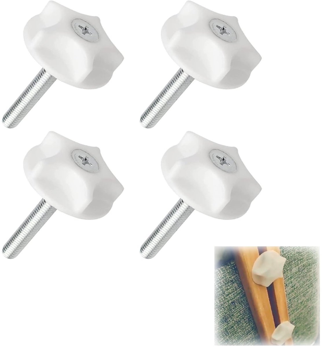 4 Stuks M8 Hoofdeinde, Hoofdeindebevestigingen, Bed-Hoofdbevestigingsschroeven, Hoofdeinde-Schroeven M8 Onderlegschijven Sterke Houding voor Bank, Bed, Meubelaccessoires voor Bedbankbeugels