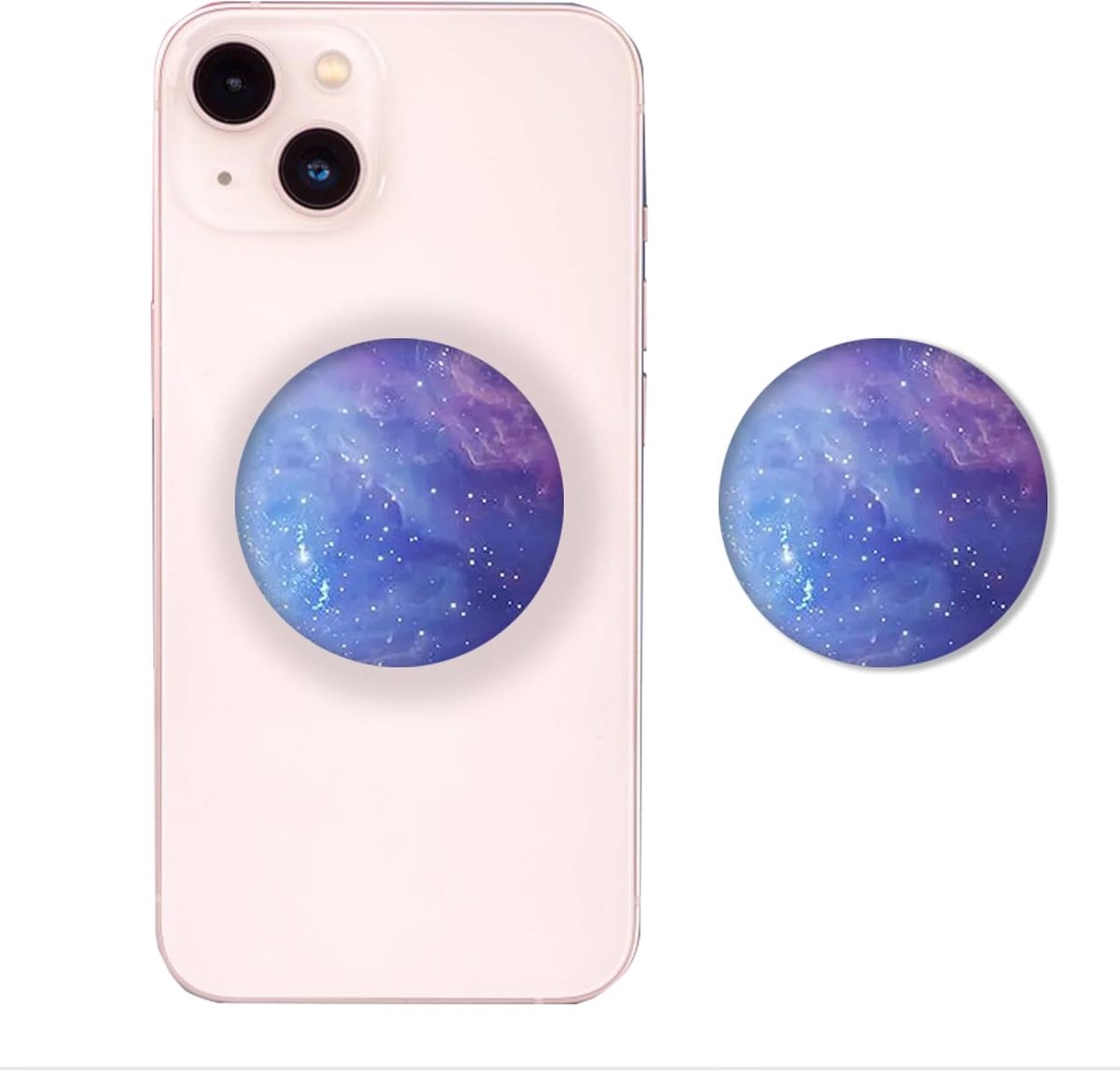 Ringgreephouder voor mobiele telefoon, premium houder, 360° rotatie, veilige grip, dagelijks comfort voor smartphones en tablets, opvouwbaar en intrekbaar (Nebula Blue)
