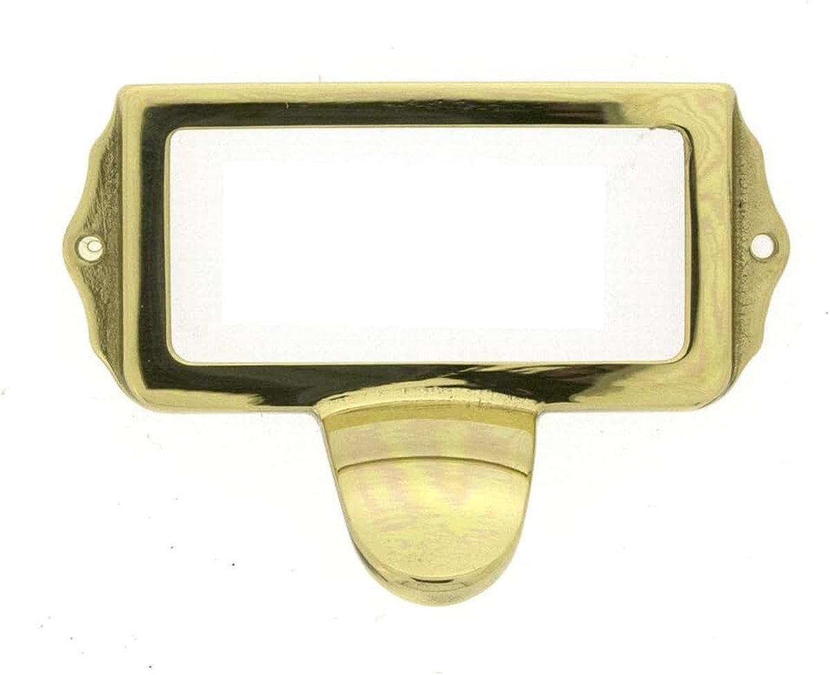 Deurgreep/ladegreep van gepolijst messing, gatafstand 67 mm, Art Deco goud, 7,3 x 2,6 x 5,1 cm