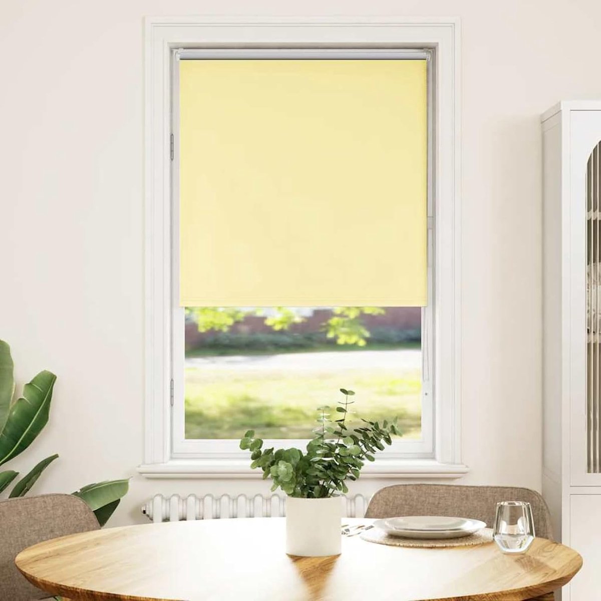 Verduisterend rolgordijn geel 80x130 cm stofbreedte 75,7 cm polyester, rolgordijnen voor ramen Klemmfix zonder boren, thermische & inkijkbescherming zonwering rolgordijn binnen 4012008