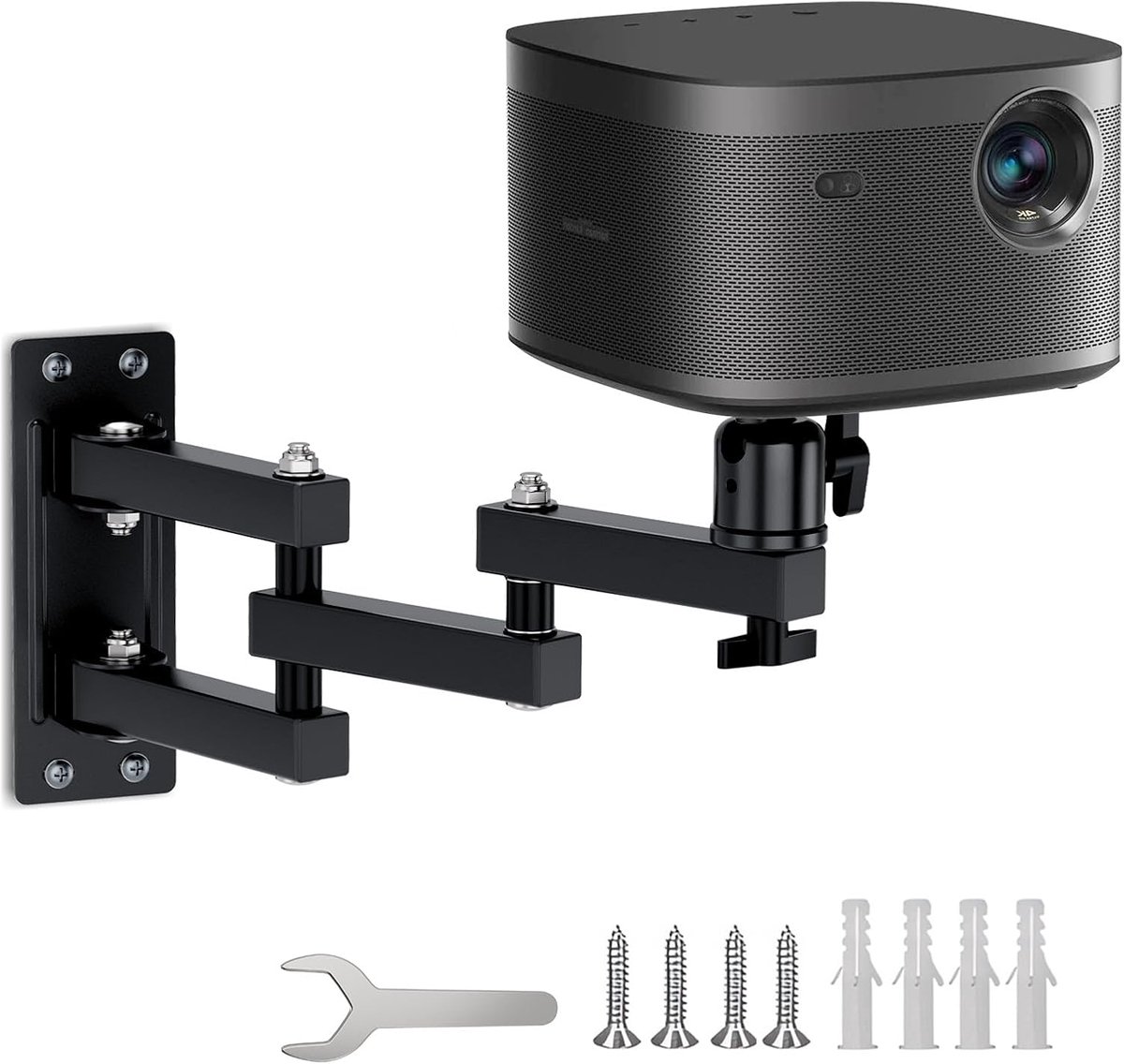 Projector Wandmontage, Houder voor Projector met 1/4" Schroef, Beamerwandhouder met 360° Draaibaar voor Huistheater, Kantoor en Game Room