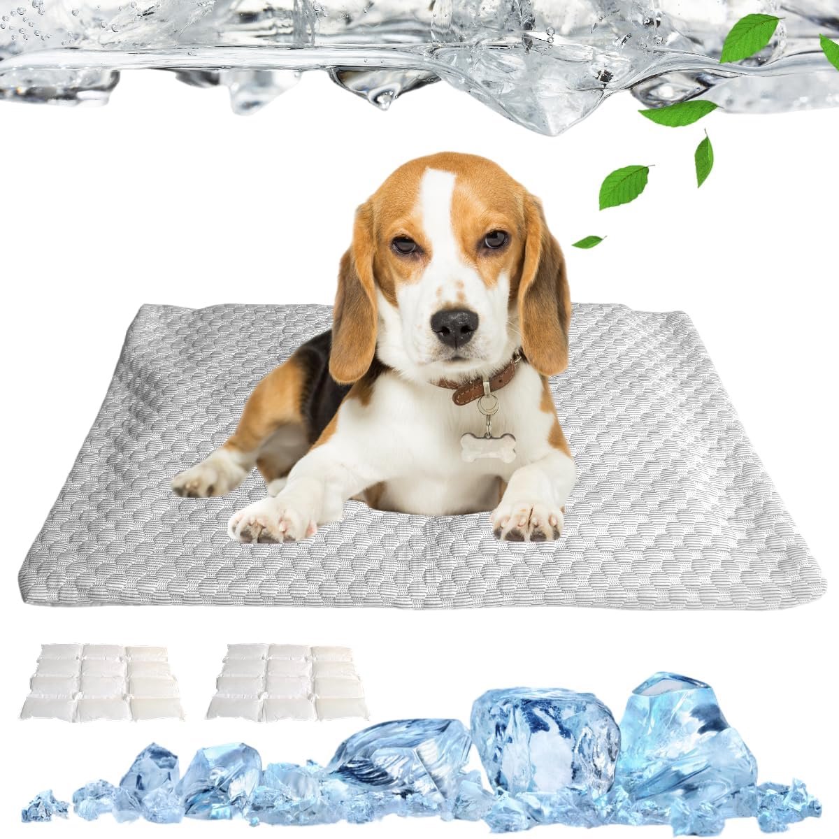 Koelmat voor honden, duurzaam, krasbestendig oppervlak, onmiddellijke zelfkoelende mat voor honden en katten (grijs, M)