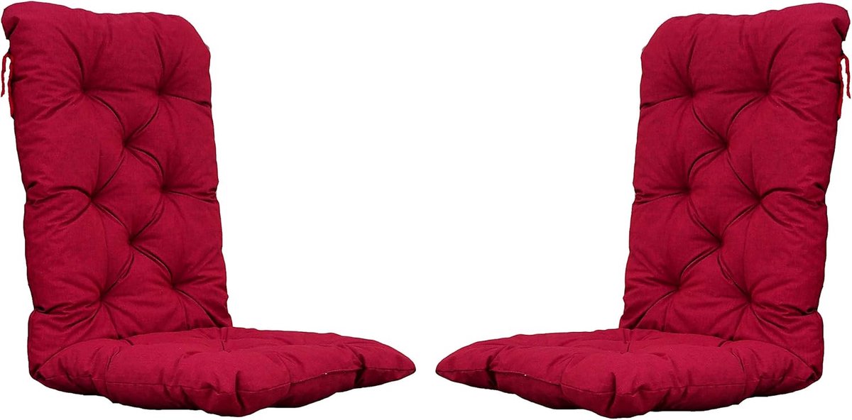 Set van 2 high-back chairs, 120x50x8 cm Rood