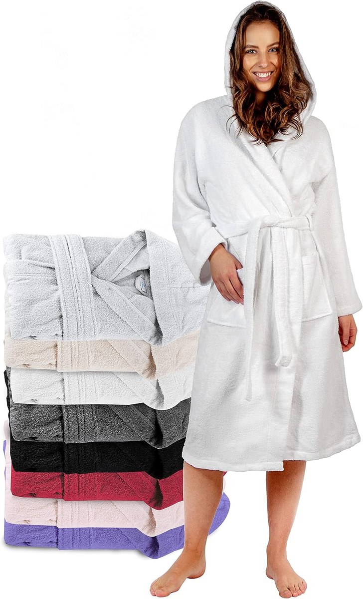 Accessoires voor Donna met Cappuccio in Spugna Certificaat Oeko Tex - 2 Zakken, Cintura - Vestaglia - voor gebruik in Doccia, Absorptie en Comfort