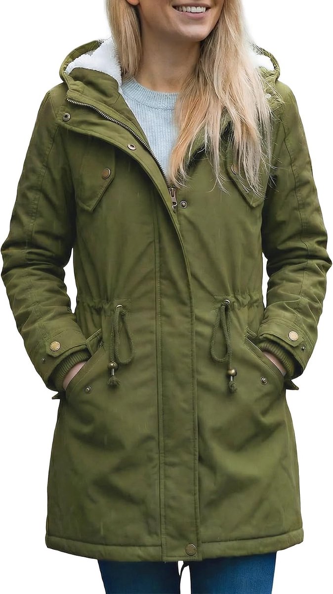 Dames winterjas warm met capuchon jas parka dik met capuchon