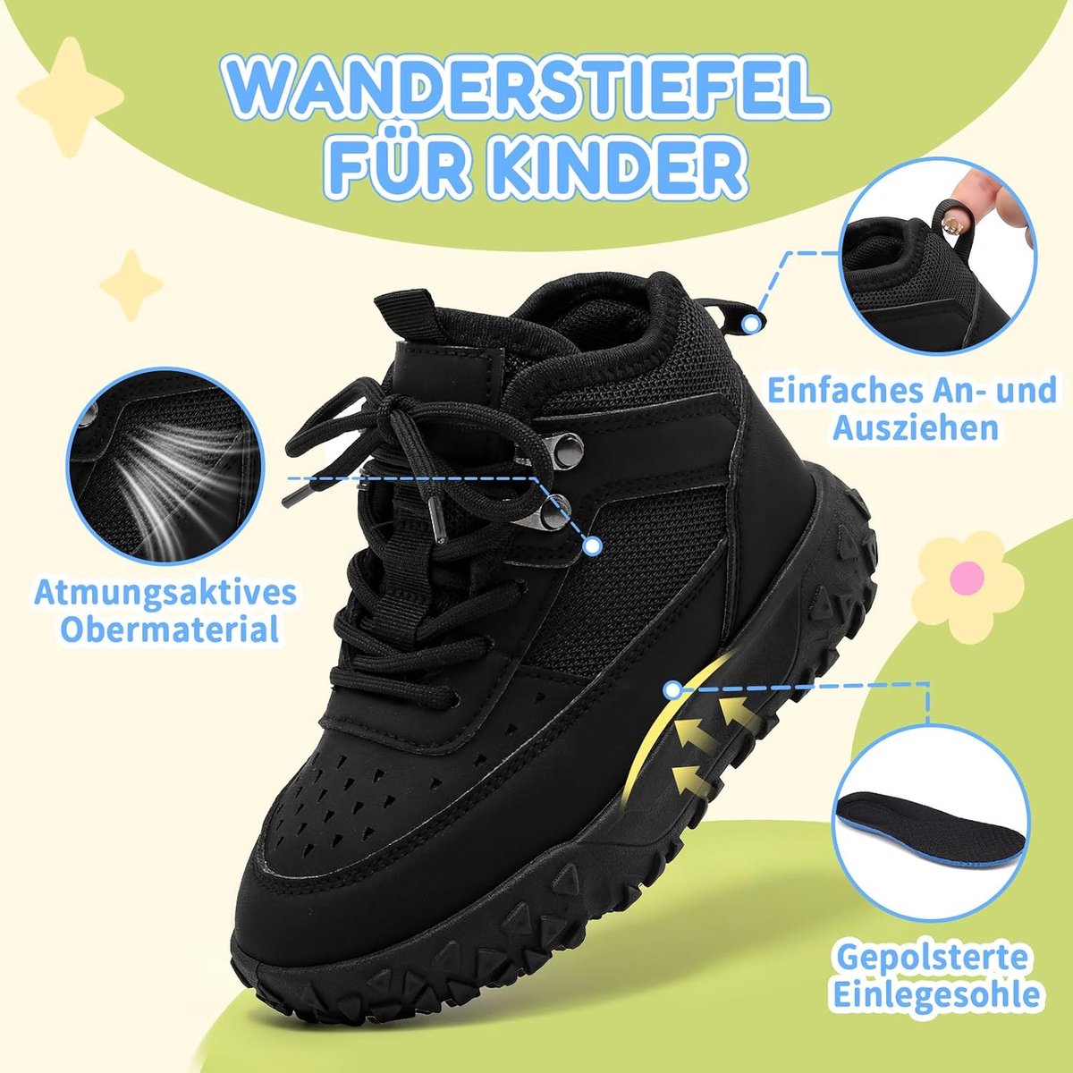 Trekkingschoenen voor kinderen voor jongens en meisjes, waterafstotende