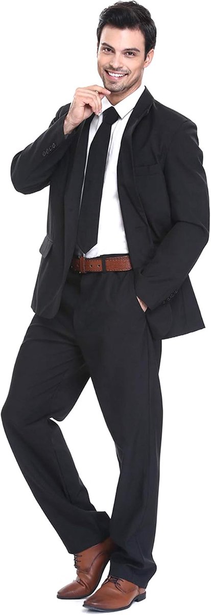 LOOK UGLY TODAY Herenkostuum voor feestjes, Kerstmis, normale pasvorm, feestkostuums, Kamaieu inclusief broek en stropdas