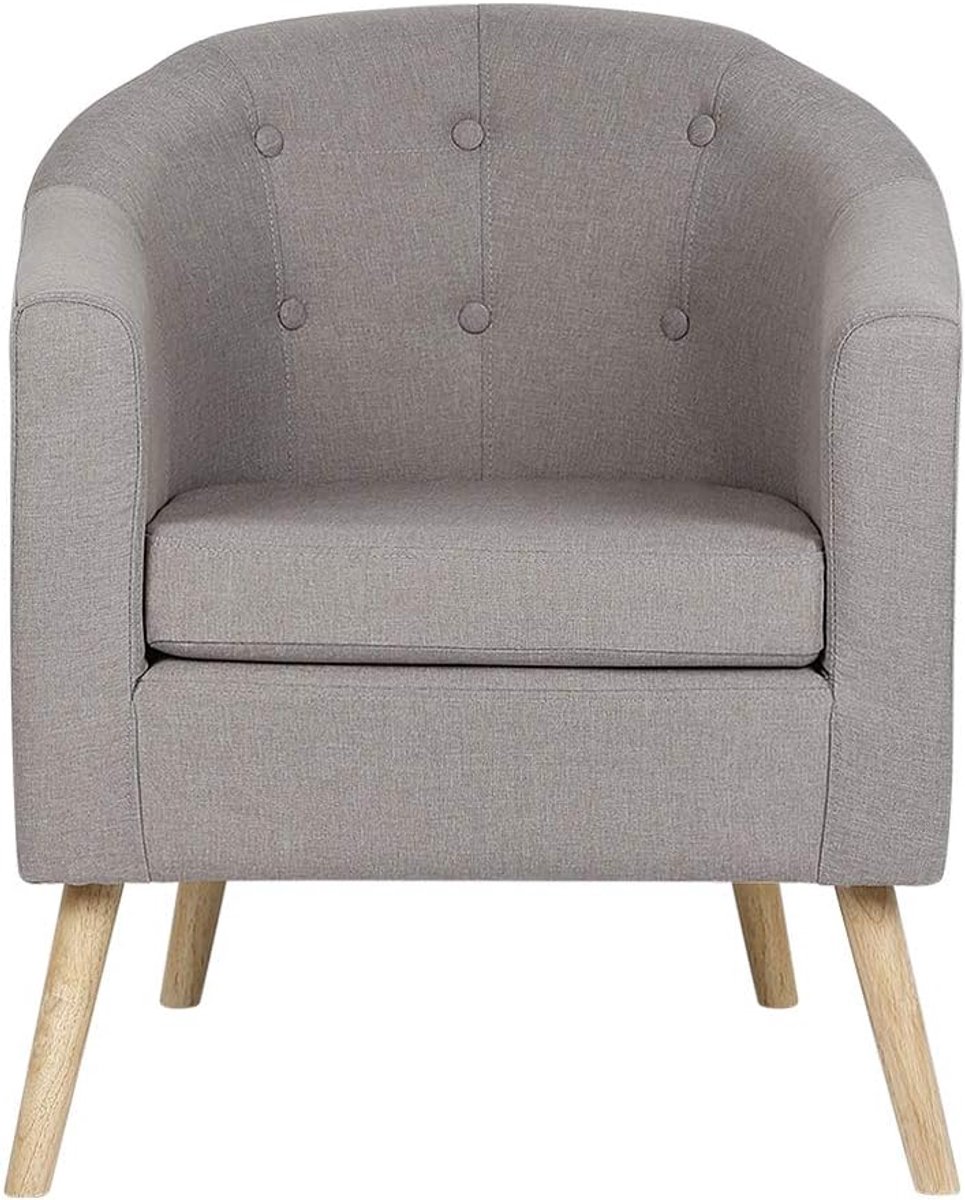 Fauteuils, Stoel voor eetkamer/woonkamer/kantoor/receptie/café, linnen bank (grijs, 79 x 64 x 50 cm)