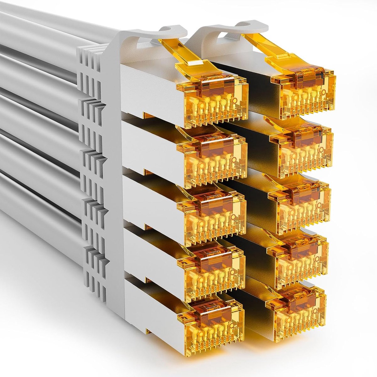 Iwillink 0,75 m CAT 7 patchkabel, 10 Gbit/s, 10 stuks, grijs