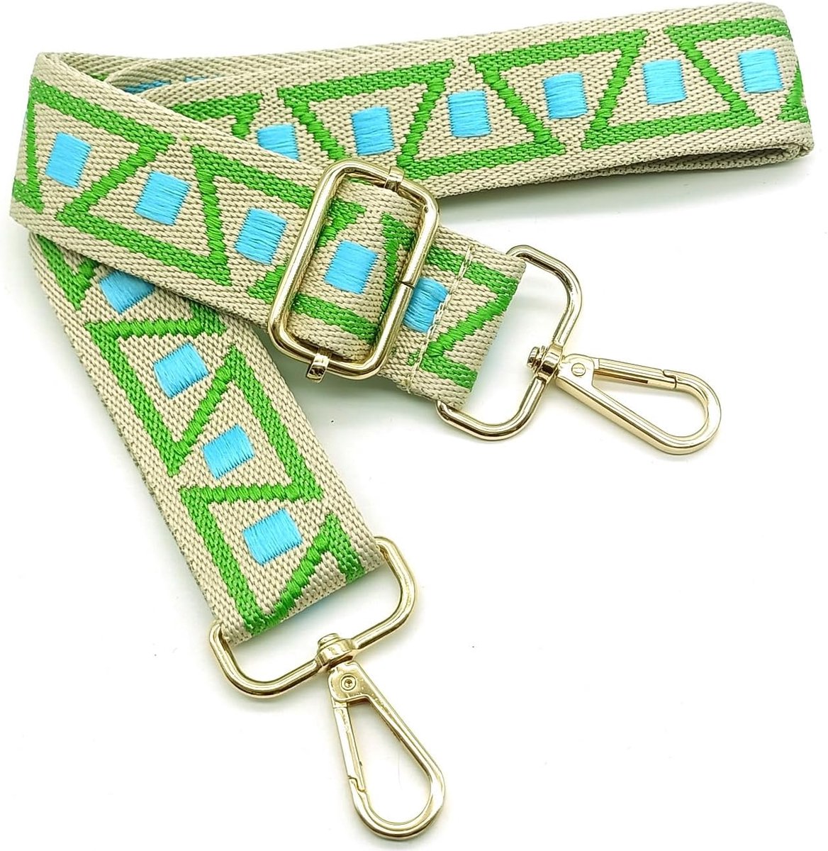 Schouderriem voor damestassen, brede tasriem, rood-groen, verstelbare schouderriem met gouden karabijnhaak, duurzaam voor crossbody tas, handtas, doe-het-zelf schouderaccessoires voor