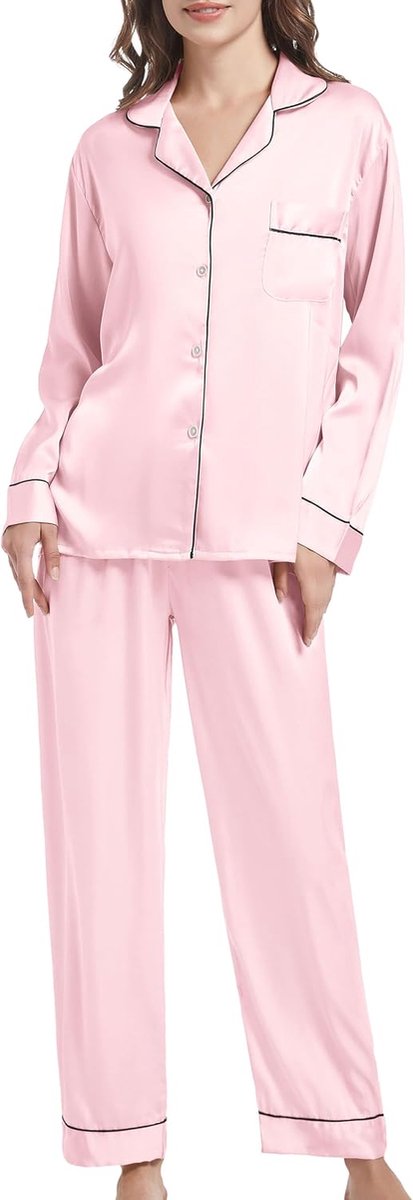 Pyjama voor dames satijnen pyjama set button down dames pyjama tweedelige zijden pyjama voor dames sets