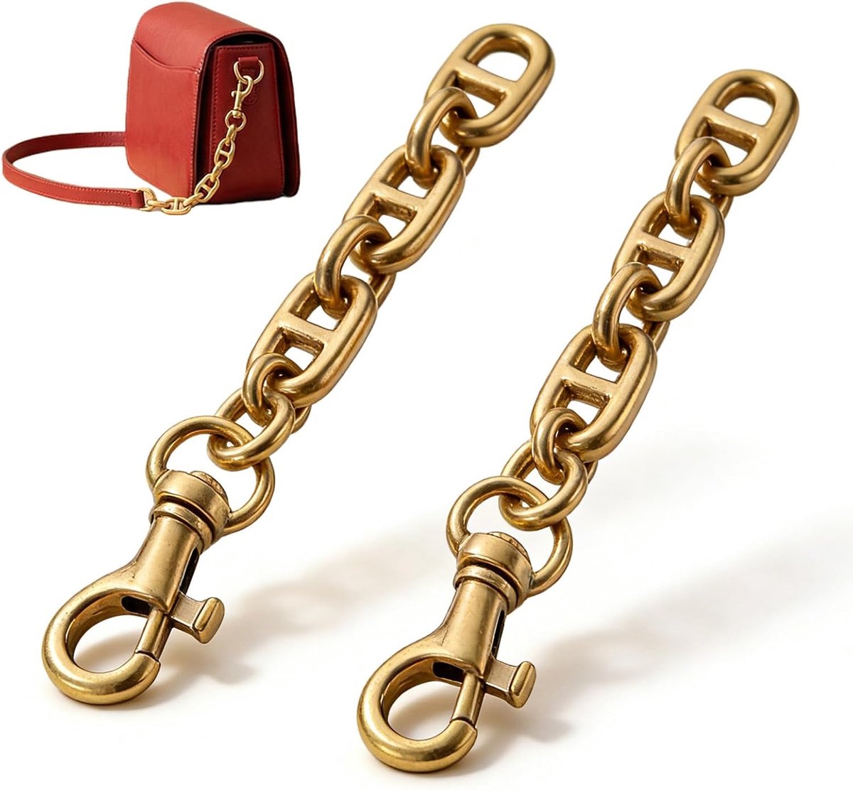 Ketting goud verlengketting goud 2 STK 12cm met karabijnhaak voor schoudertassen crossbody tasriemen