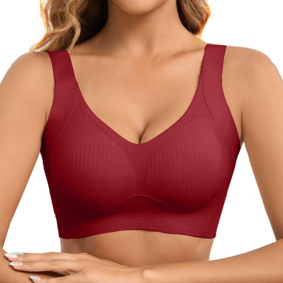 Minimizer Bh voor Grote Borsten Draadloze Volledige Dekking Push-up Optillend Effect Onderarm-gladmakend T-shirtbeha Full Figure Support