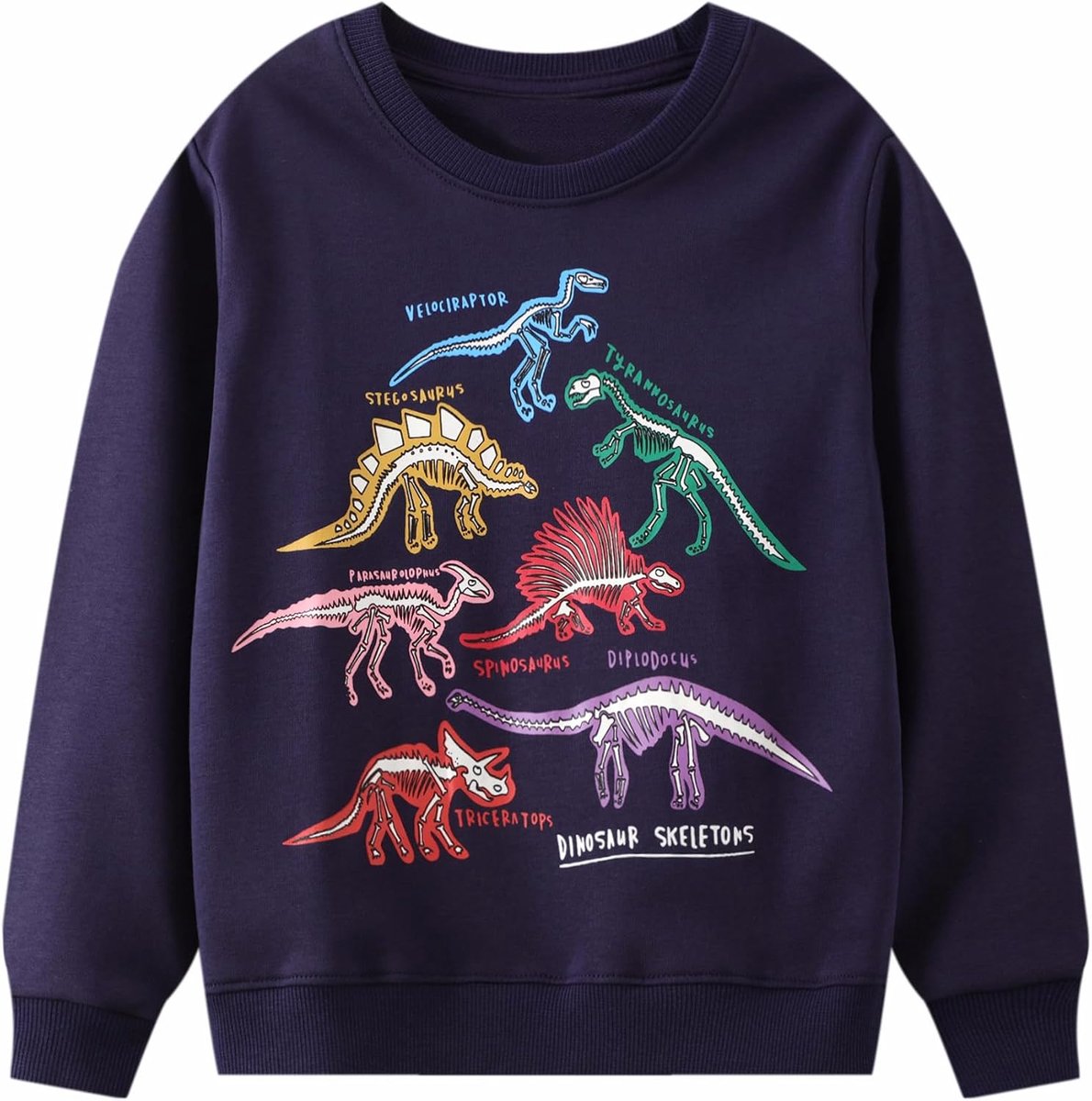 Sweatshirt Jongens 100% katoen Jongens Sweaters Casual Jumper voor Kinderen Ronde Hals Dinosaurus Pullover Mode Herfst Winter Kleding Leeftijd 2-7 Jaar