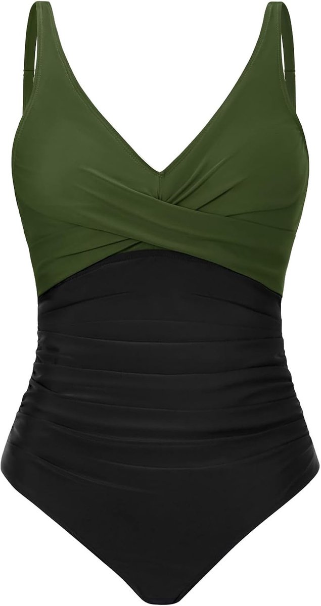 Badpak voor dames, eendelig, corrigerend, platte buik, eendelig, V-hals, zwemkleding, push-up, zwempak, gekruiste voorkant, sexy, spaghetti, verstelbaar, voor strand, zwemmen