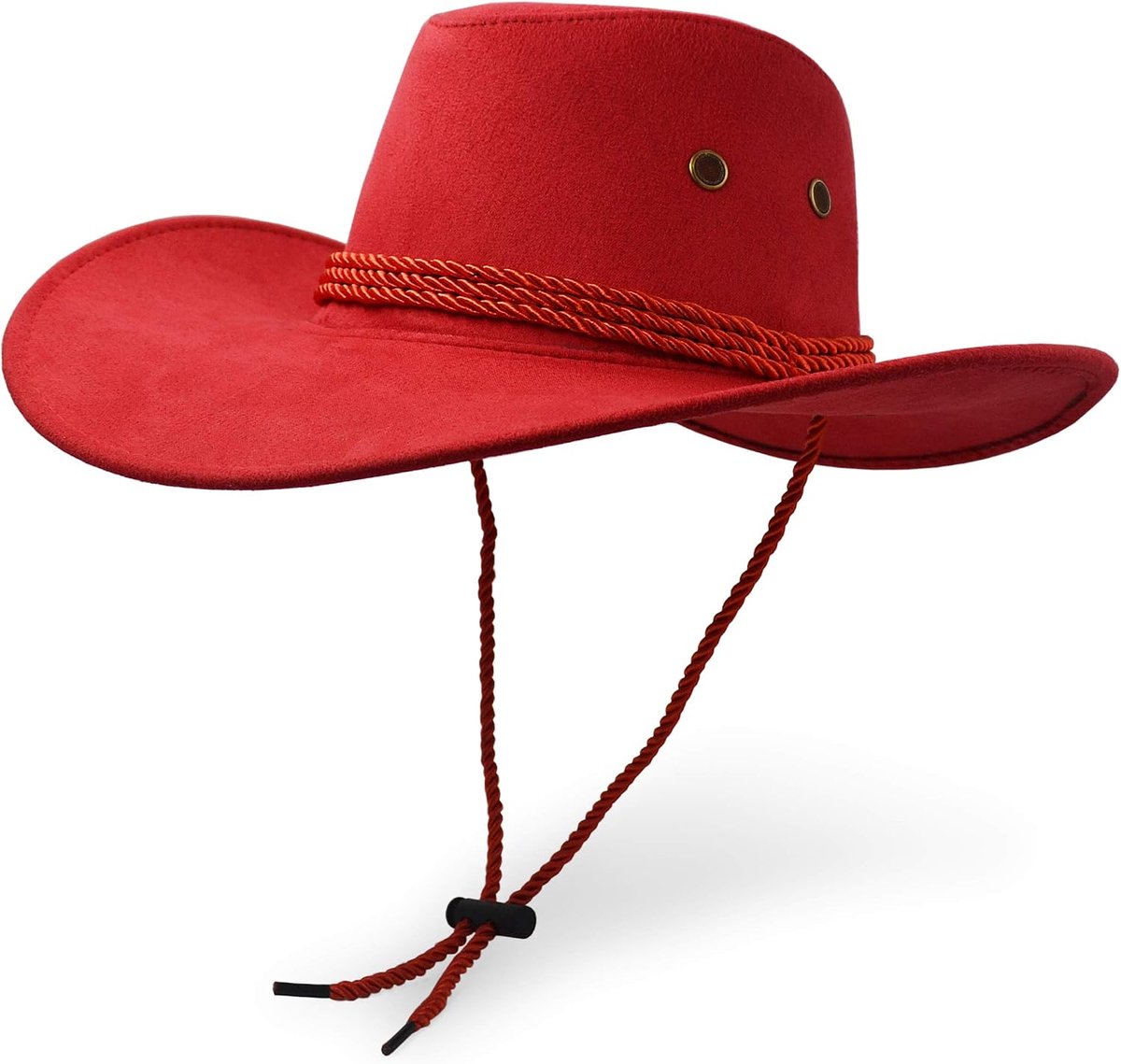 Cowboyhoed, zonnehoed, kunstleer, suède, reispet, westernhoed, buitenzonbescherming