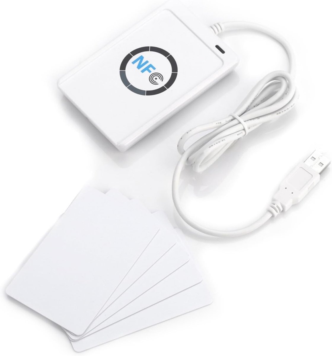 ACR122U NFC Smart RFID Reader/Writer - USB, ISO 14443A/B, Inclusief Software en 5 IC Kaarten voor Efficiënte Gegevensoverdracht en Toegangscontrole